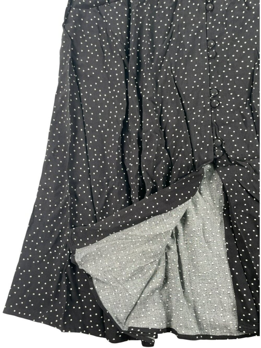 Nobodys Child Avery Black Polka Dot Midi Slit Casual Everyday Dress Sz US 6 NEW - Picture 4 of 10
